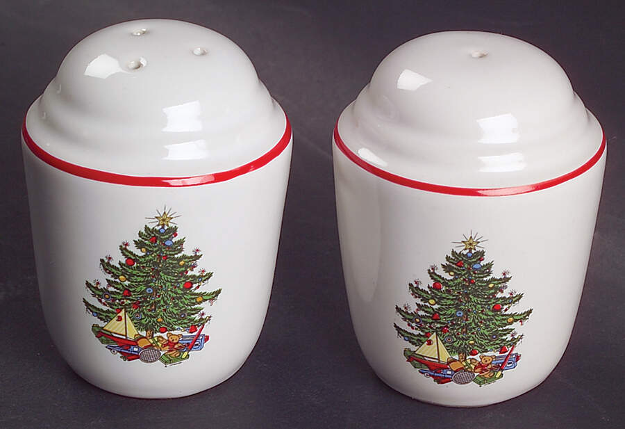 American Christmas Tree (White) Salt & Pepper Set by Cuthbertson-1