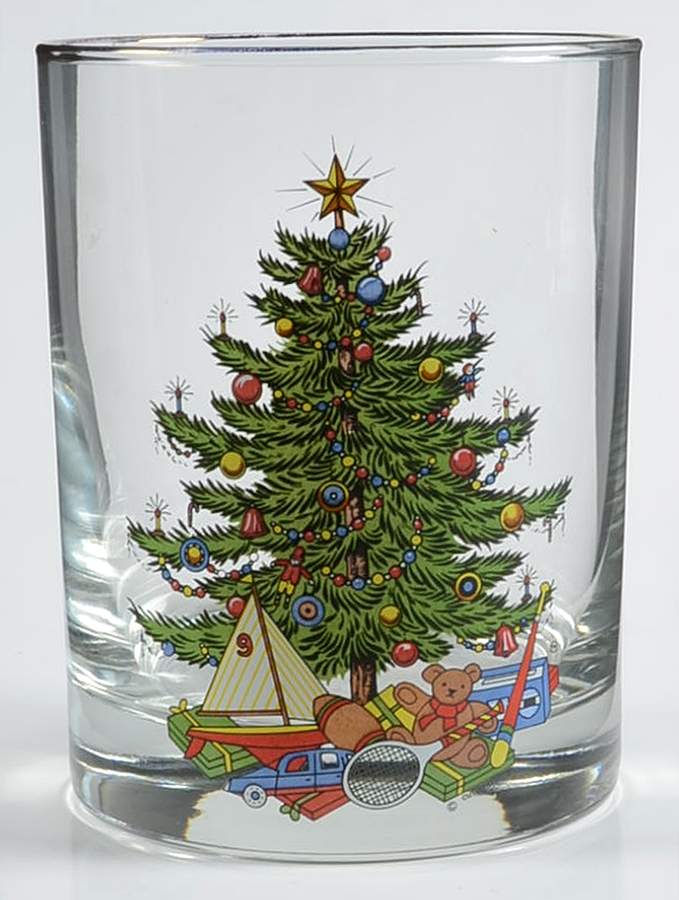 American Christmas Tree (White) 12 Oz Glassware Double Old Fashioned by Cuthbertson-1