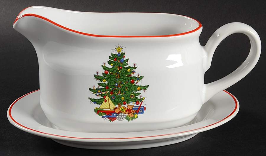 American Christmas Tree (White) Gravy Boat & Underplate by Cuthbertson-1