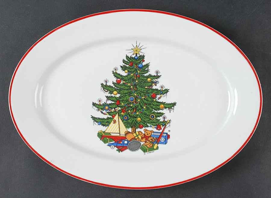 American Christmas Tree (White) 12" Oval Serving Platter by Cuthbertson-1