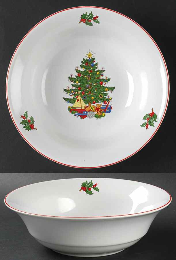 American Christmas Tree (White) 8" Round Vegetable Bowl by Cuthbertson-1