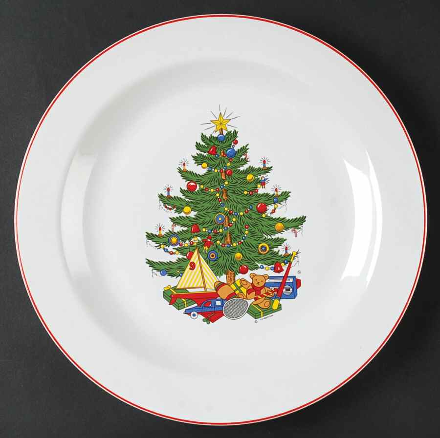 American Christmas Tree (White) 12" Chop Plate (Round Platter) by Cuthbertson-1
