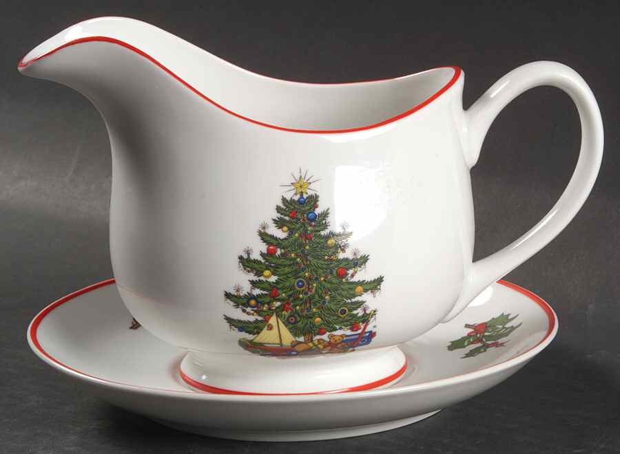 American Christmas Tree (White) Gravy Boat & Underplate by Cuthbertson-1