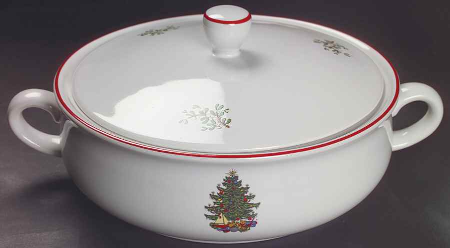 American Christmas Tree (White) Round Covered Vegetable by Cuthbertson-1
