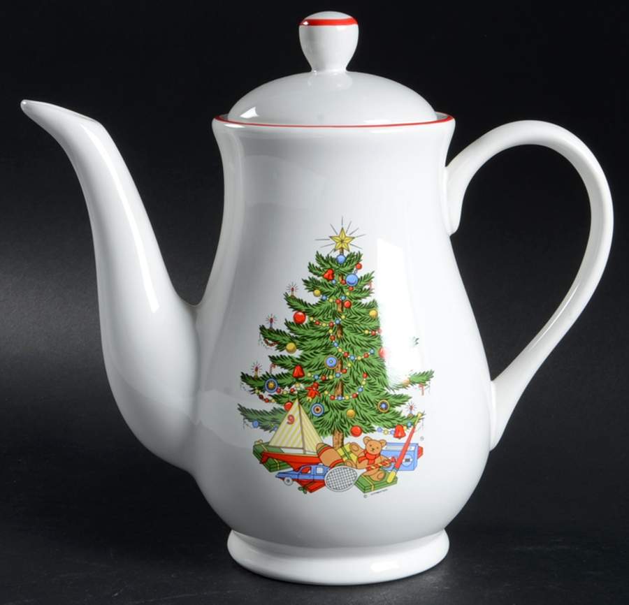 American Christmas Tree (White) Coffee Pot & Lid by Cuthbertson-1