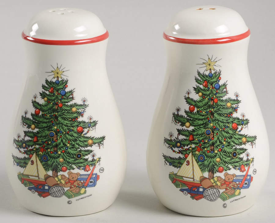 American Christmas Tree (Cream, Coupe) Salt & Pepper Set by Cuthbertson-1