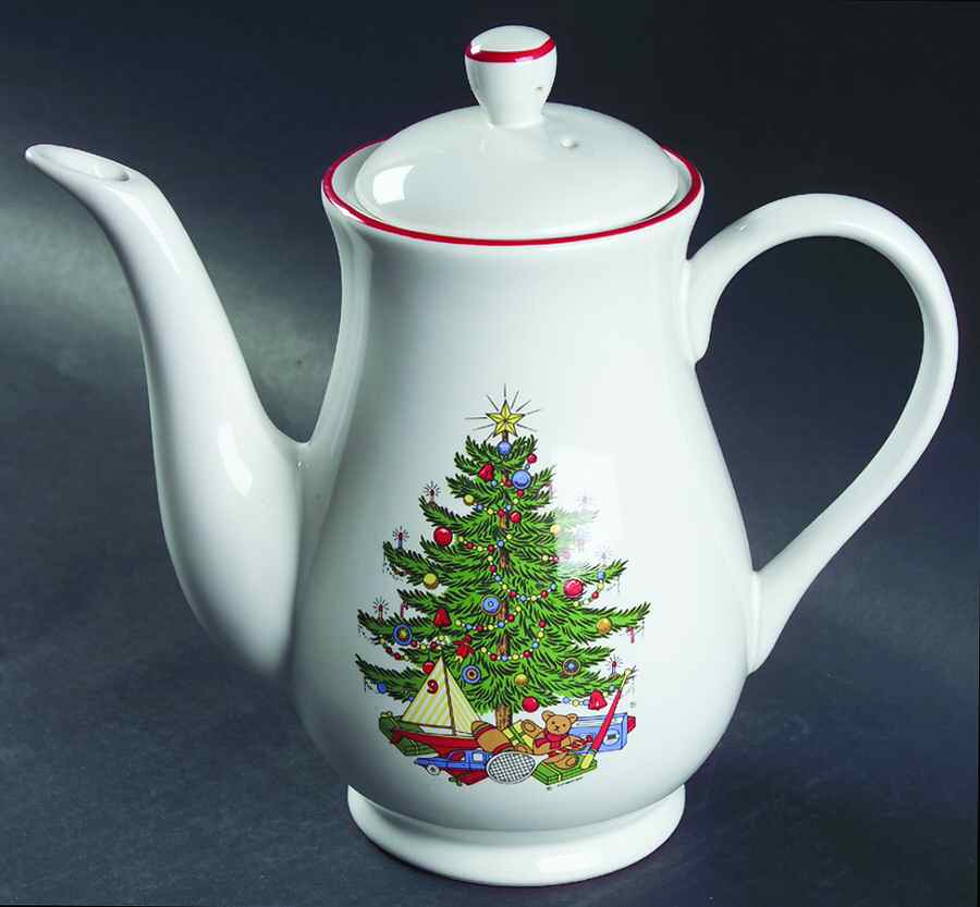 American Christmas Tree (Cream, Coupe) Coffee Pot & Lid by Cuthbertson-1