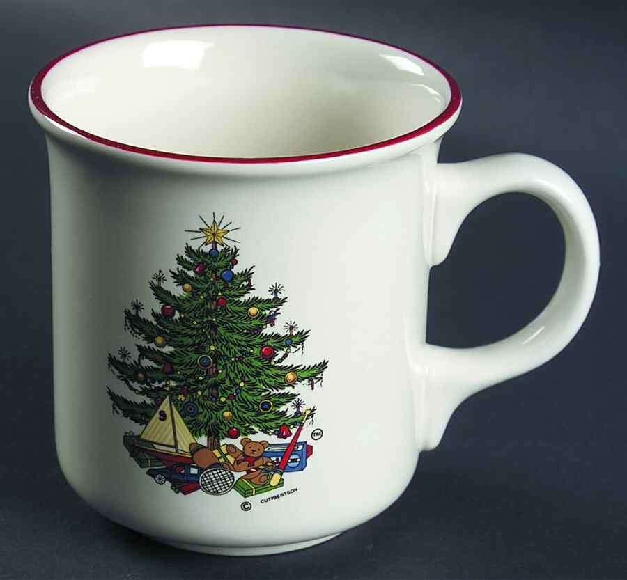 American Christmas Tree (Cream, Coupe) Mug by Cuthbertson-1