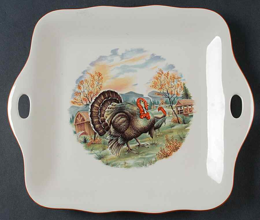 Autumn Square Handled Cake Plate by Cuthbertson-1