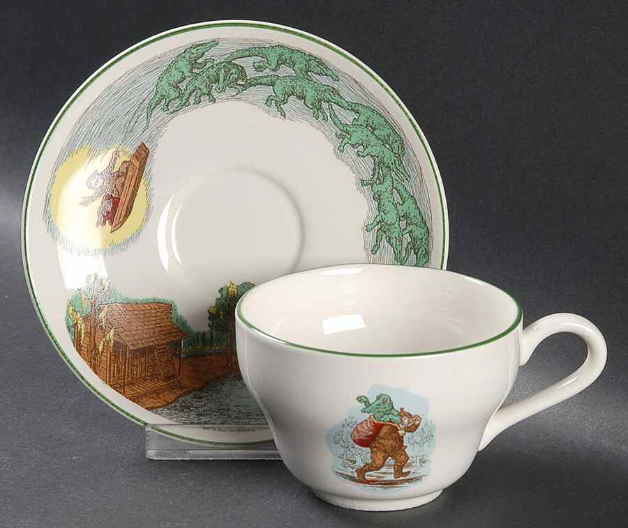 Cajun Christmas Flat Cup & Saucer Set by Cuthbertson-1