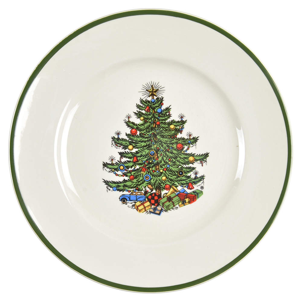 Christmas Tree (Narrow Green Band) Bread & Butter Plate by Cuthbertson-1