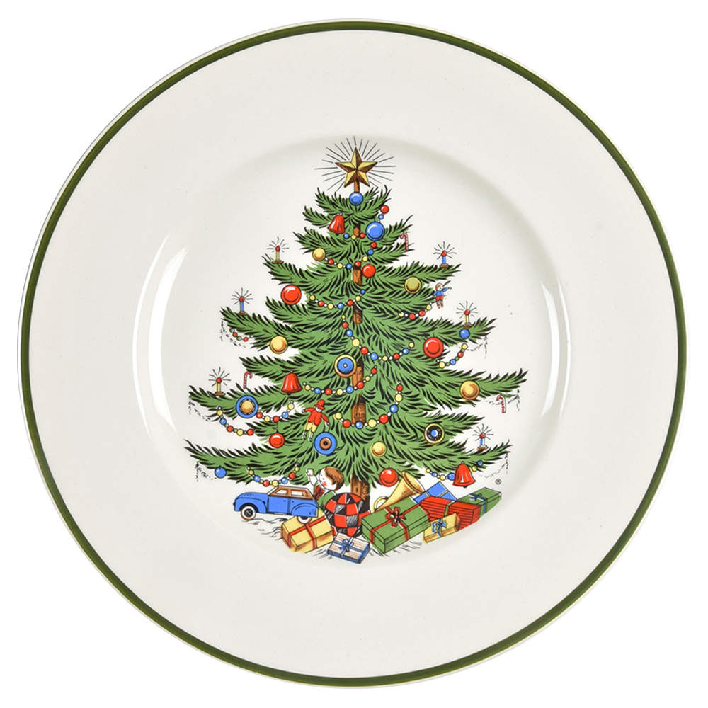 Christmas Tree (Narrow Green Band) Salad Plate by Cuthbertson-1