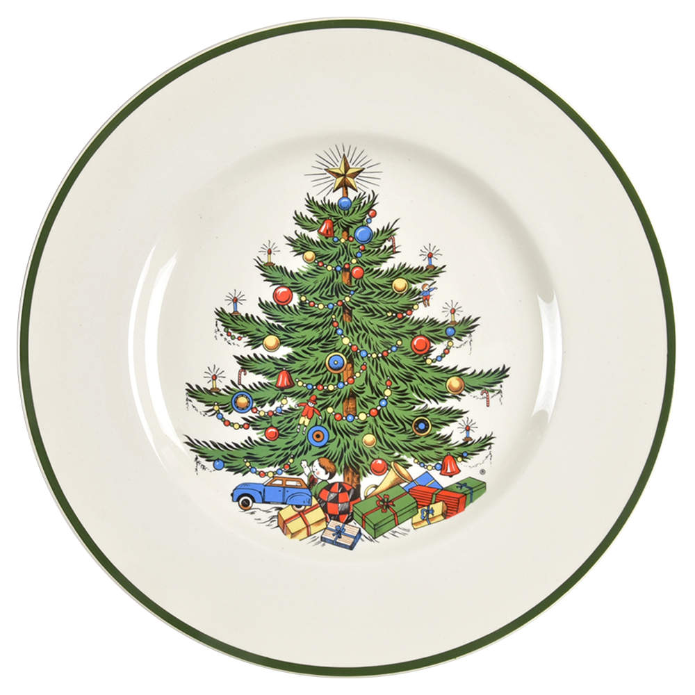 Christmas Tree (Narrow Green Band) Salad Plate by Cuthbertson-1