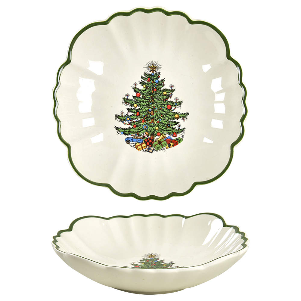 Christmas Tree (Narrow Green Band) Chip & Dip-Dip Bowl Only by Cuthbertson-1