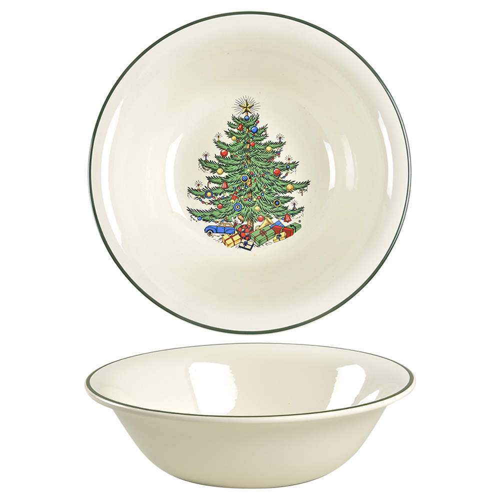 Christmas Tree (Narrow Green Band) 9" Round Vegetable Bowl by Cuthbertson-1