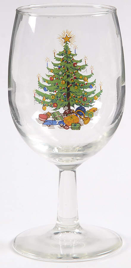 Christmas Tree (Narrow Green Band) 8 Oz Glassware Wine by Cuthbertson-1
