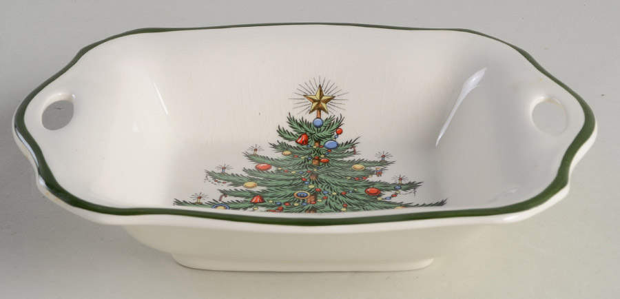 Christmas Tree (Narrow Green Band) Nut Dish by Cuthbertson-1