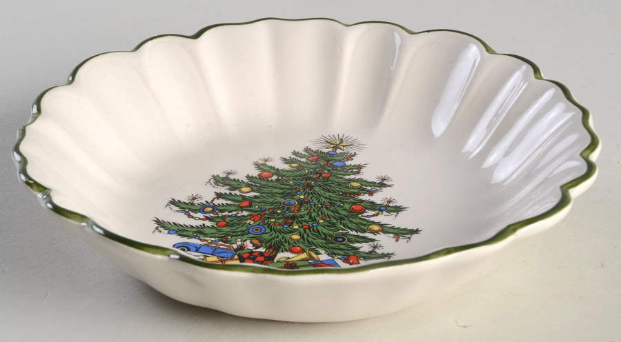 Christmas Tree (Narrow Green Band) Nut Dish by Cuthbertson-1