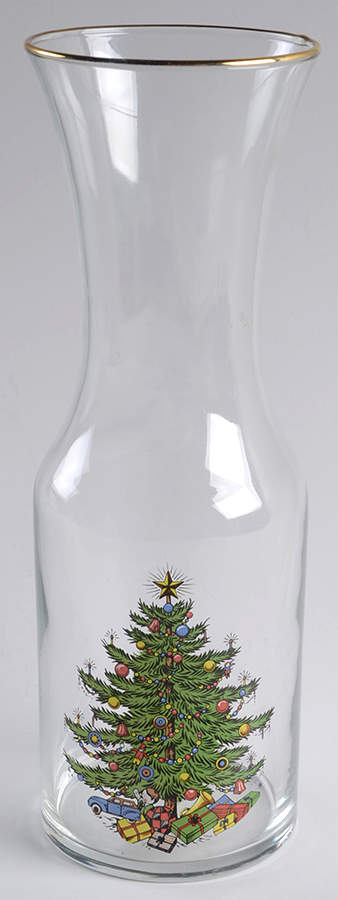 Christmas Tree (Narrow Green Band) Glassware Carafe by Cuthbertson-1