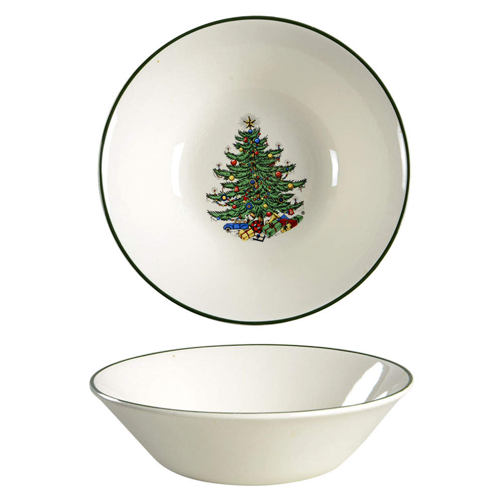 Christmas Tree (Narrow Green Band) Coupe Cereal Bowl by Cuthbertson-1