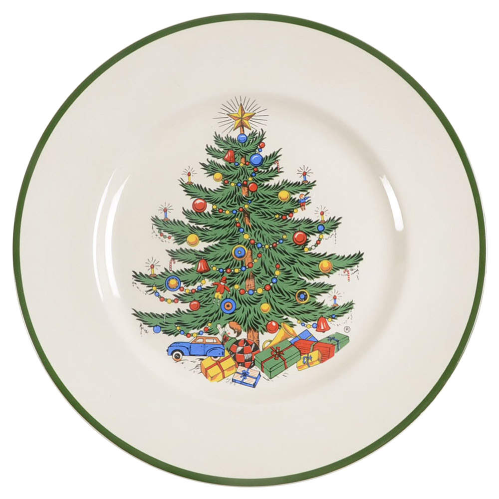 Christmas Tree (Narrow Green Band) Salad Plate by Cuthbertson-1