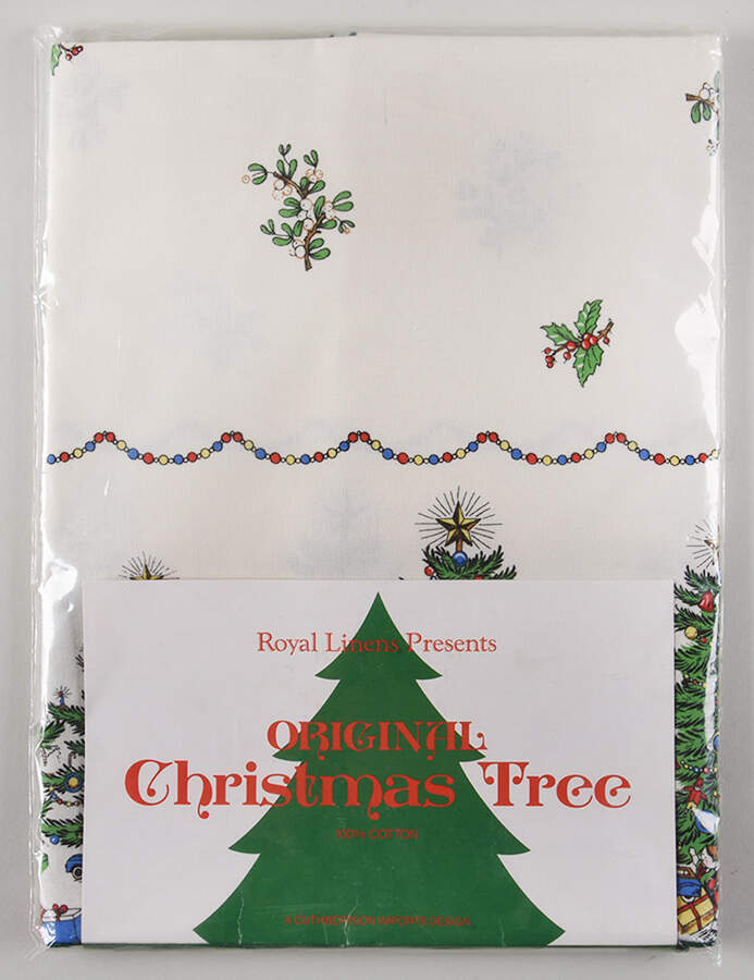Christmas Tree (Narrow Green Band) 52" Square Tablecloth by Cuthbertson-1