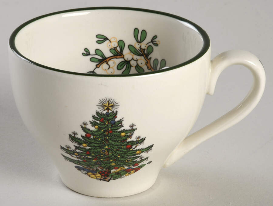 Christmas Tree (Narrow Green Band) Flat Demitasse Cup by Cuthbertson-1