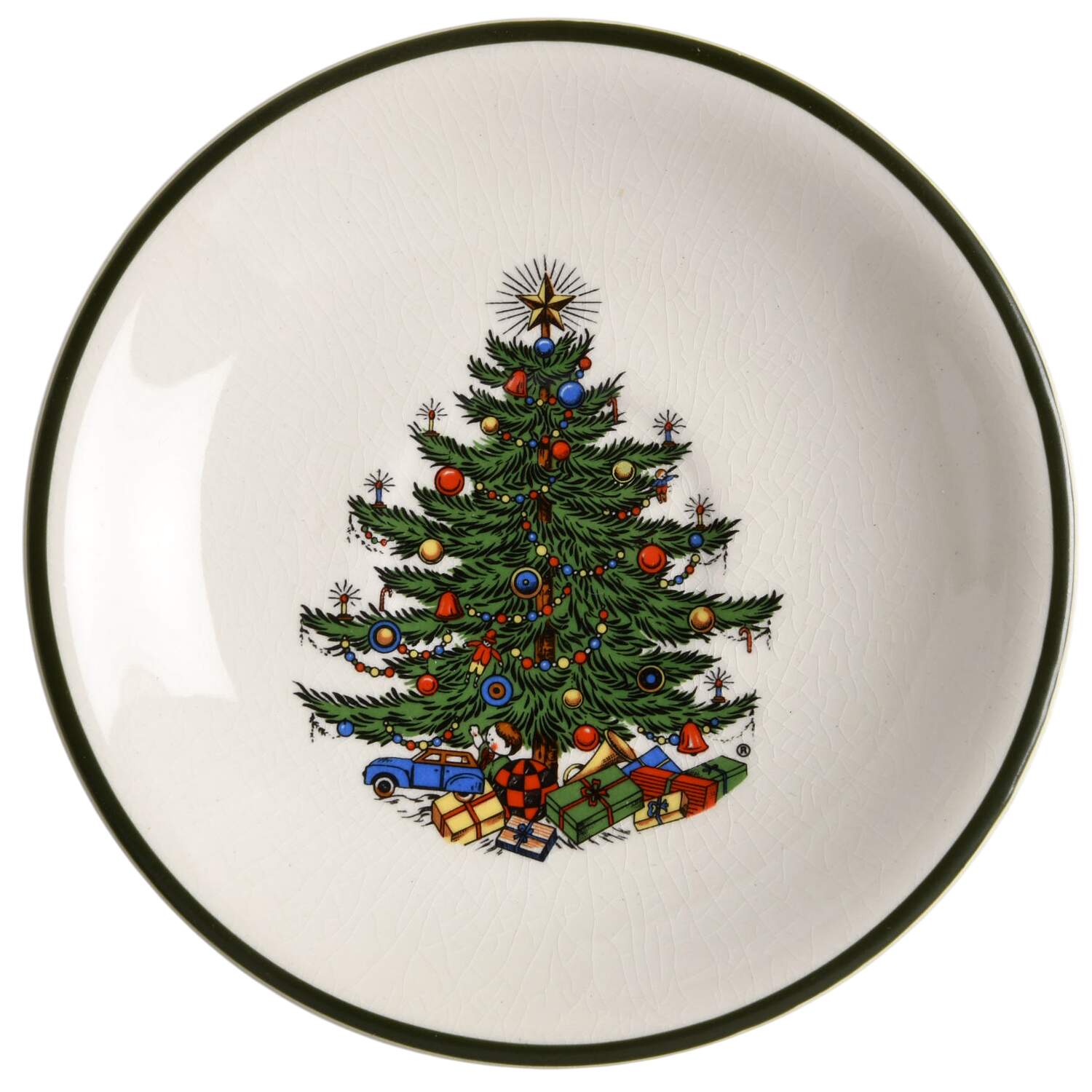 Christmas Tree (Narrow Green Band) Saucer for Demitasse Cup by Cuthbertson-1