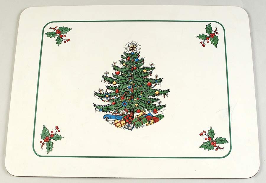 Christmas Tree (Narrow Green Band) Wood Placemat by Cuthbertson-1