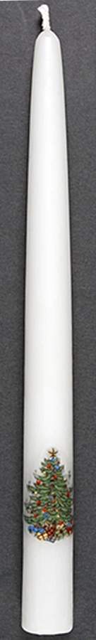 Christmas Tree (Narrow Green Band) 10" Taper Candle by Cuthbertson-1