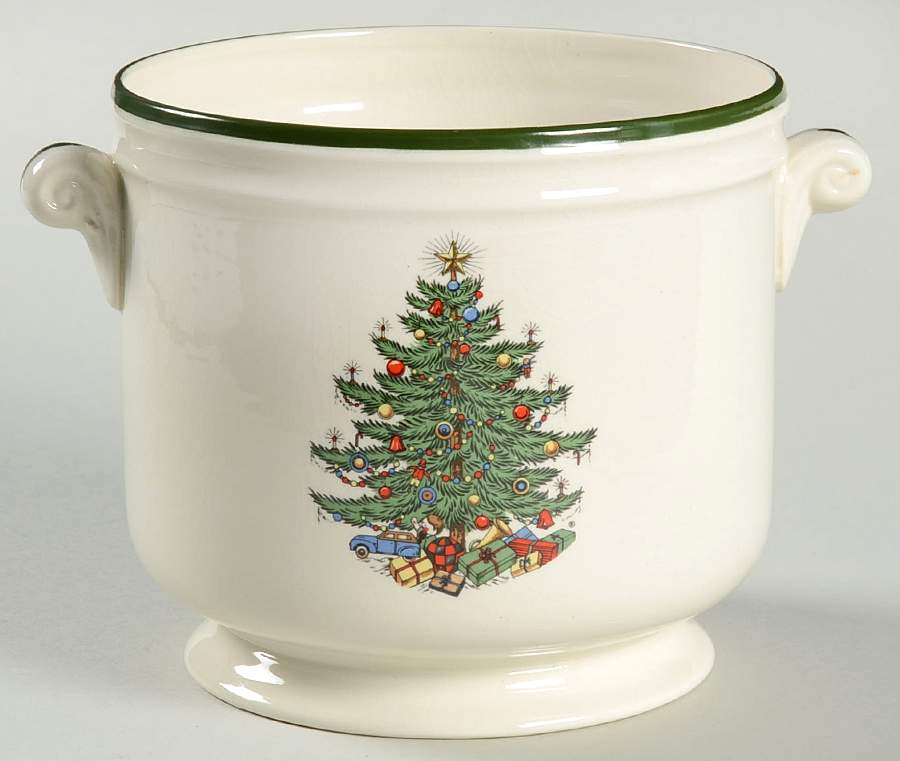 Christmas Tree (Narrow Green Band) Cachepot by Cuthbertson-1
