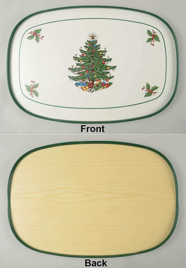 Christmas Tree (Narrow Green Band) Plastic Serving Tray 17" by Cuthbertson-1