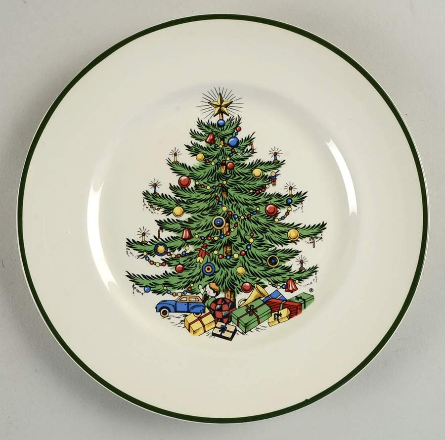 Christmas Tree (Narrow Green Band) Child's Plate by Cuthbertson-1