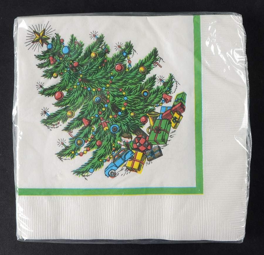 Christmas Tree (Narrow Green Band) Package of Paper Luncheon Napkins by Cuthbertson-1