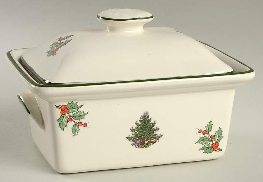 Christmas Tree (Narrow Green Band) 7" Rectangular Box with Lid by Cuthbertson-1