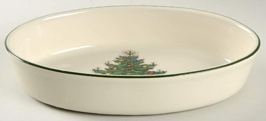 Christmas Tree (Narrow Green Band) 11" Oval Baker by Cuthbertson-1