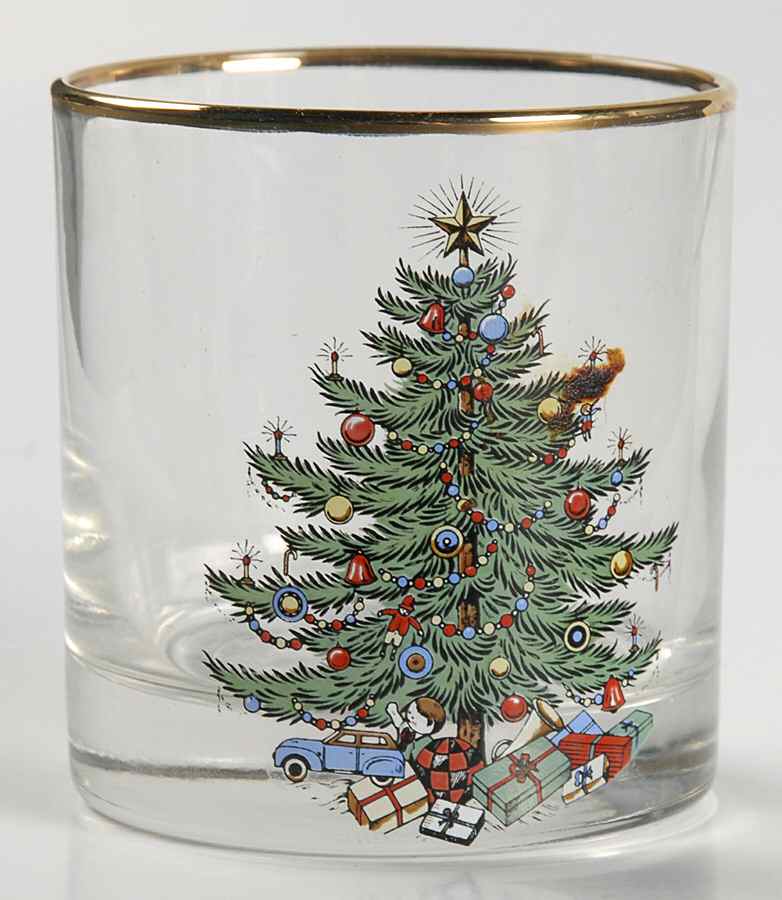 Christmas Tree (Narrow Green Band) Glassware Short Tumbler by Cuthbertson-1
