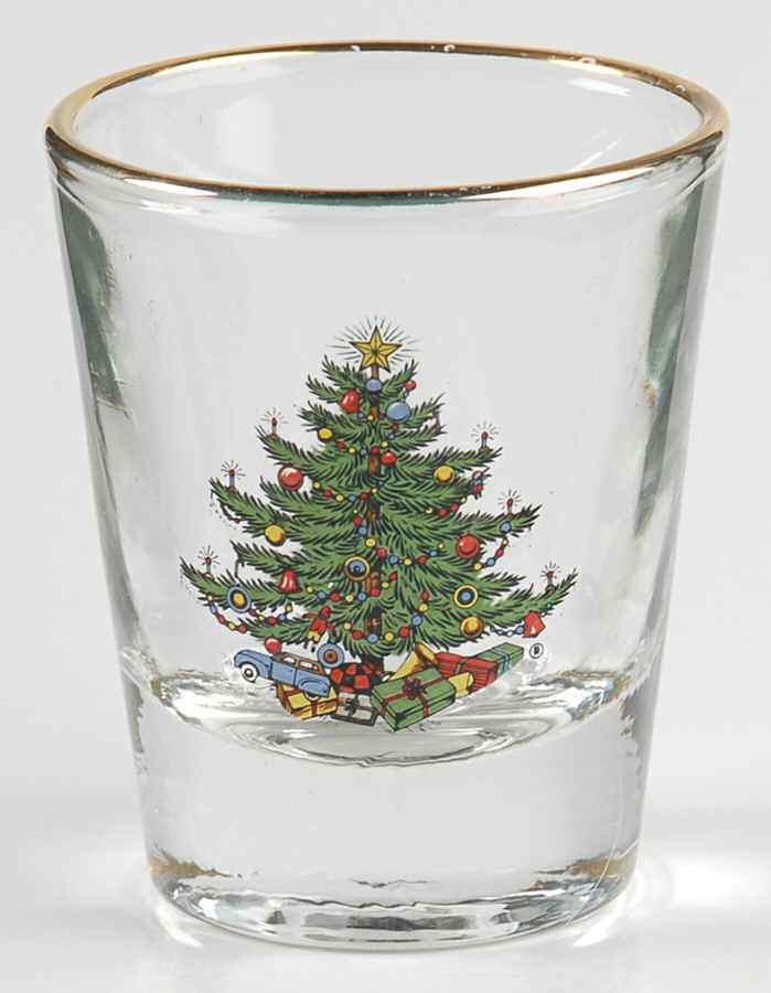 Christmas Tree (Narrow Green Band) Glassware Shot Glass by Cuthbertson-1