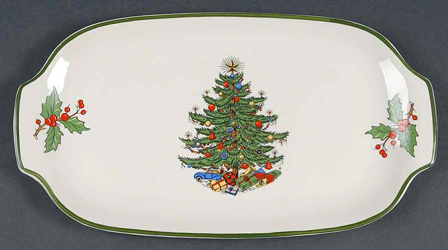 Christmas Tree (Narrow Green Band) Hors d'Oeuvre Tray by Cuthbertson-1