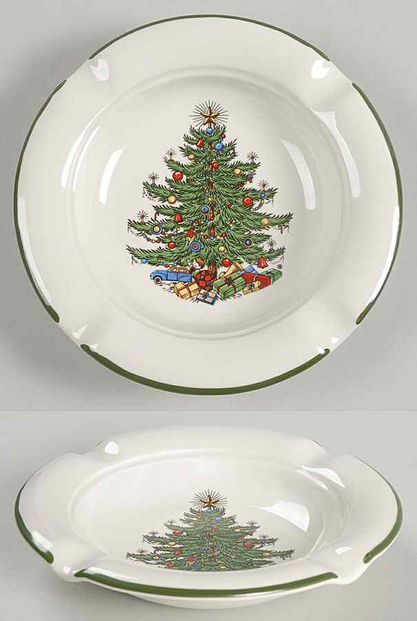Christmas Tree (Narrow Green Band) 5" Ashtray by Cuthbertson-1