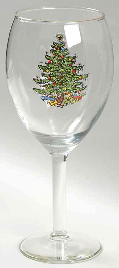 Christmas Tree (Narrow Green Band) 16 Oz Glassware Goblet by Cuthbertson-1