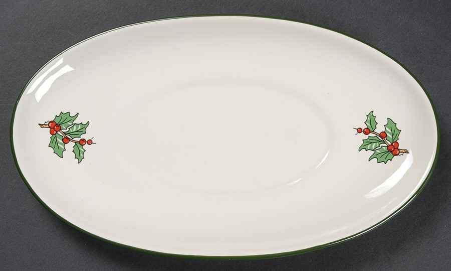 Christmas Tree (Narrow Green Band) Underplate for Gravy Boat by Cuthbertson-1