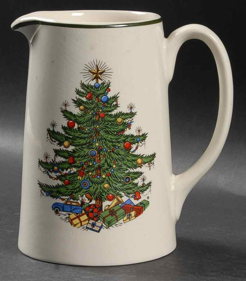 Christmas Tree (Narrow Green Band) 16 Oz Pitcher by Cuthbertson-1