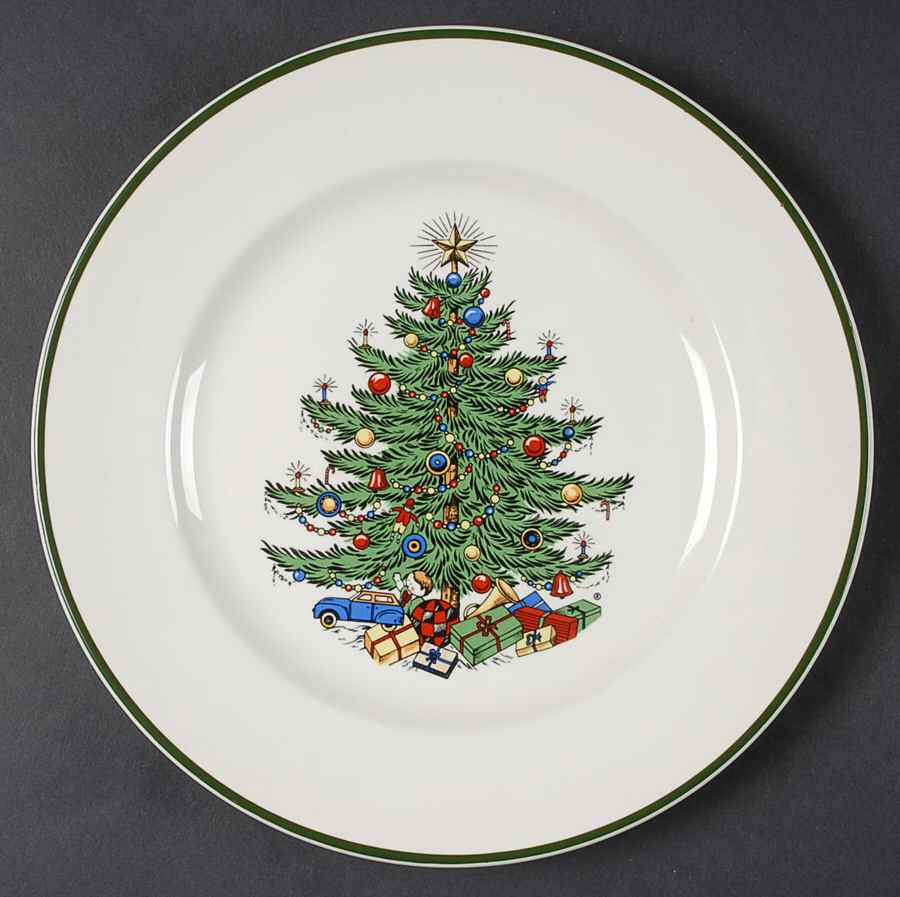 Christmas Tree (Narrow Green Band) Luncheon Plate by Cuthbertson-1