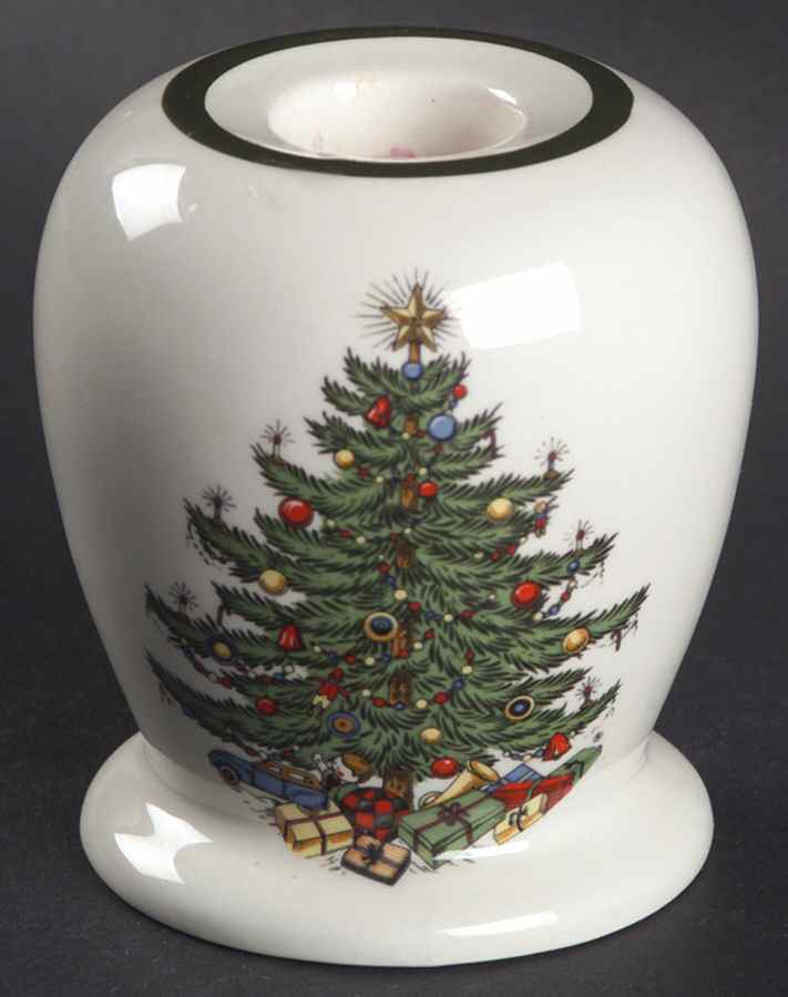 Christmas Tree (Narrow Green Band) 3" Candlestick by Cuthbertson-1