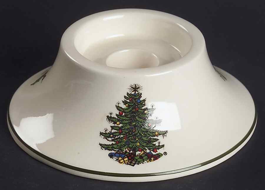 Christmas Tree (Narrow Green Band) Pillar Candleholder by Cuthbertson-1