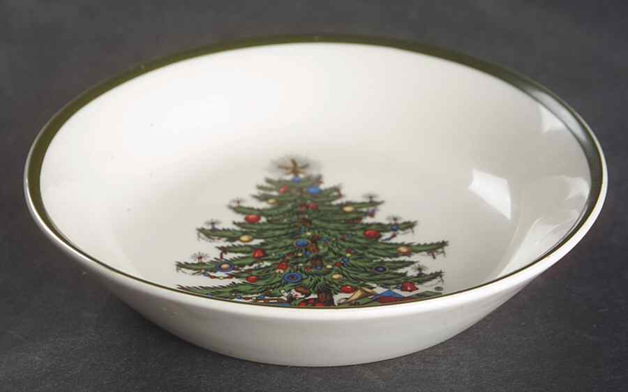 Christmas Tree (Narrow Green Band) Fruit/Dessert (Sauce) Bowl by Cuthbertson-1