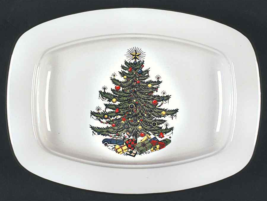 Christmas Tree (Narrow Green Band) Rectangular Butter No Lid by Cuthbertson-1