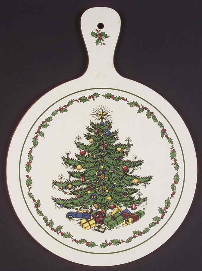 Christmas Tree (Narrow Green Band) Cutting Board with Wood Back by Cuthbertson-1