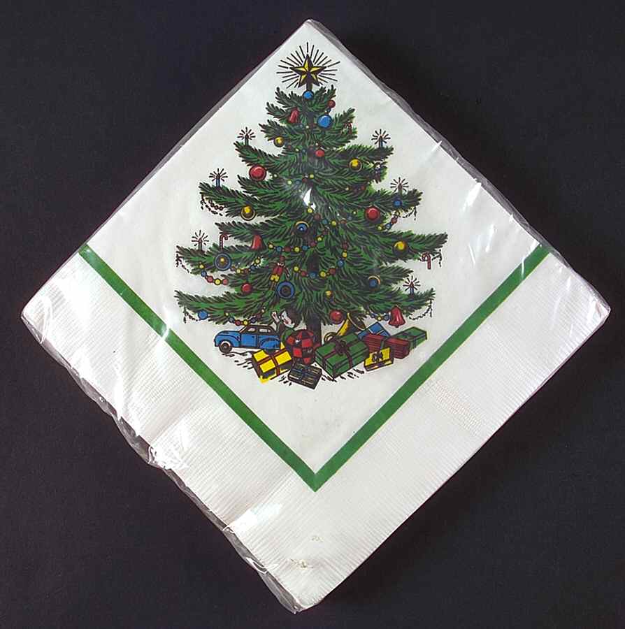 Christmas Tree (Narrow Green Band) Package of Paper Luncheon Napkins by Cuthbertson-1